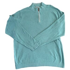 Tommy Bahama Men's IslandZone Palm Pro Half Zip Pullover Sweater Teal Sz 3XLT